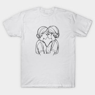 Rainbow Reflection - Lesbian Valentine T-Shirt